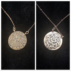 Lucky Brand Gold Tone Double Sided Stoned Necklace